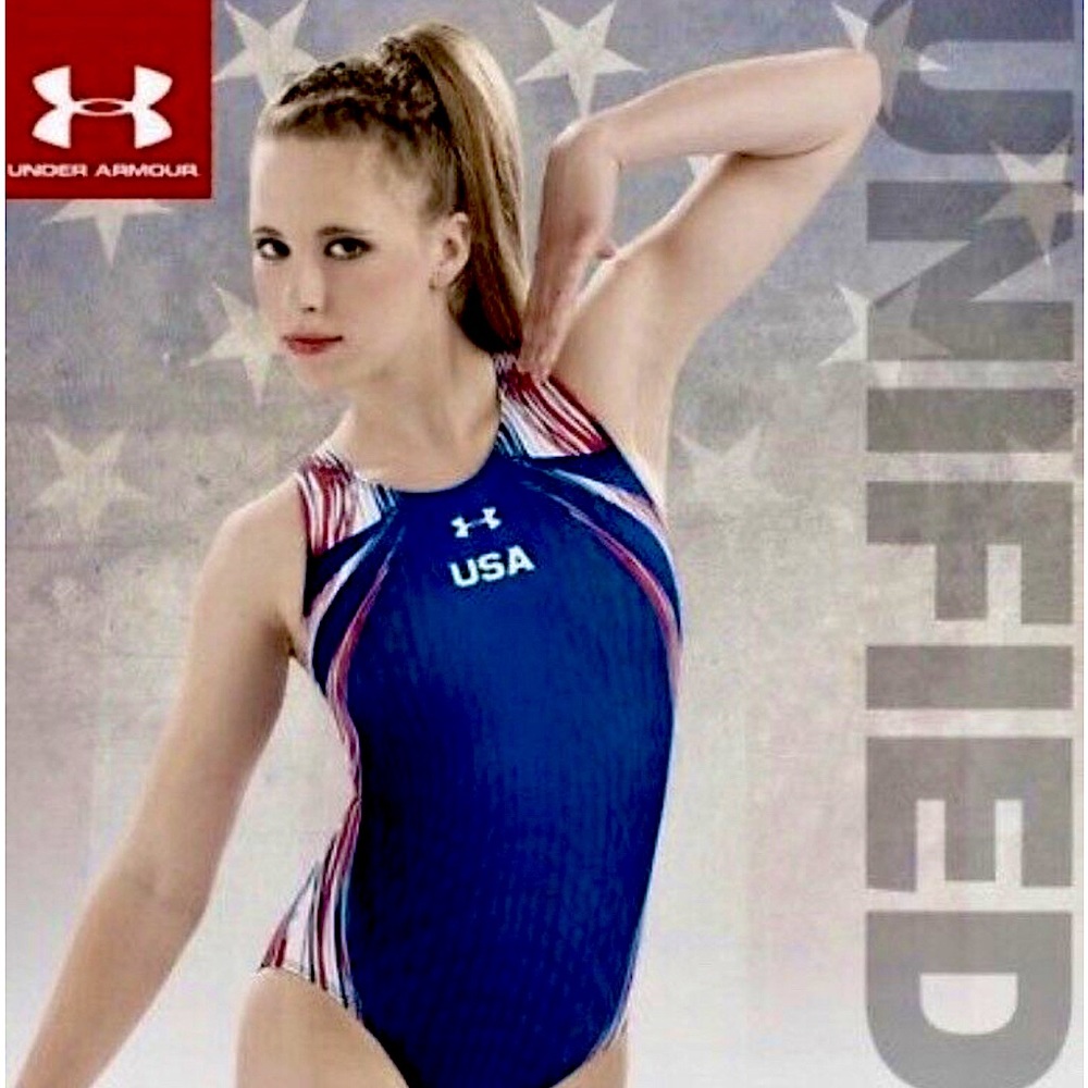 Under Armour USA Leotard GK ELITE Gymnastics UNIFIED Replica FLAG Patriotic